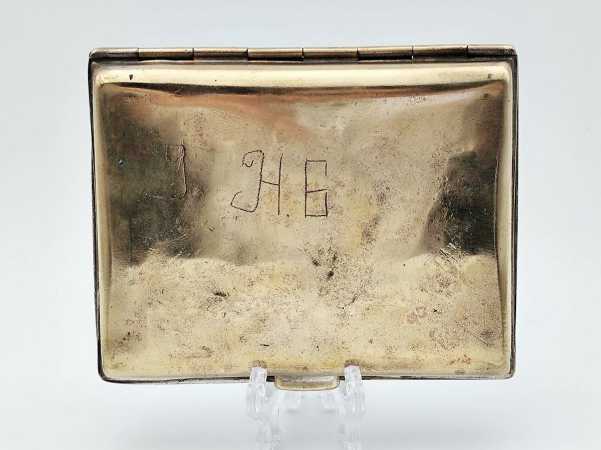 Cigarette Case Bogatyr Ilya Muromets Vintage Soviet | Personalized Initials Brass Tobacciana USSR