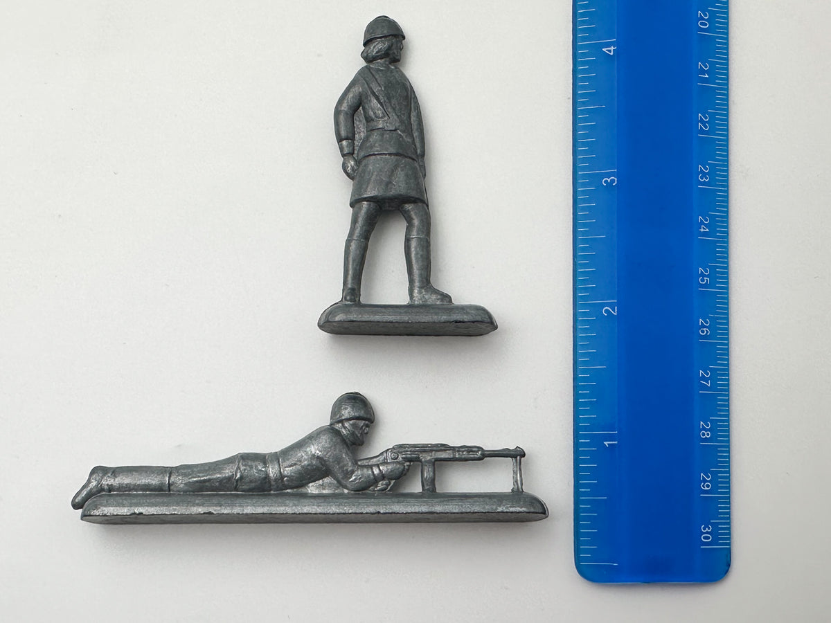Vintage Soviet Metal Toy Soldiers Action Poses Lot | USSR Cast Figures Combat Set of 10