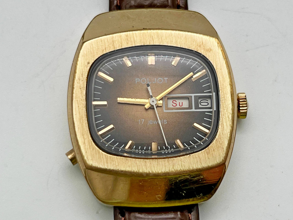 Vintage Poljot 2628.H AU 10 Soviet Mechanical Watch | Gilding  Wristwatch USSR Watch