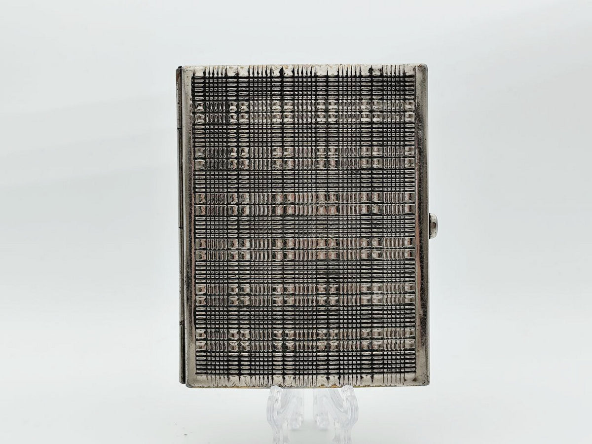 Vintage Art Deco Checkered Cigarette Case | Odessa Sanitas Artel Pocket Box Soviet Tobacciana USSR