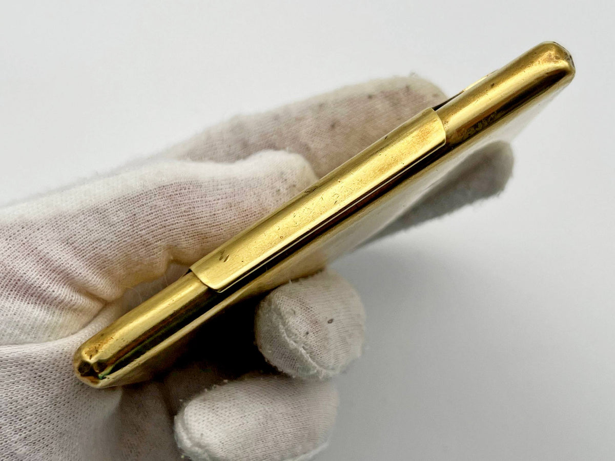 Cigarette Case Business Card Holder Vintage Brass | Chas T Kennedy Mid Century Tobacciana USA