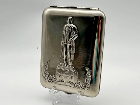Cigarette Case Maxim Gorky Monument Vintage Soviet | Writer Laurel Branches Tobacciana USSR