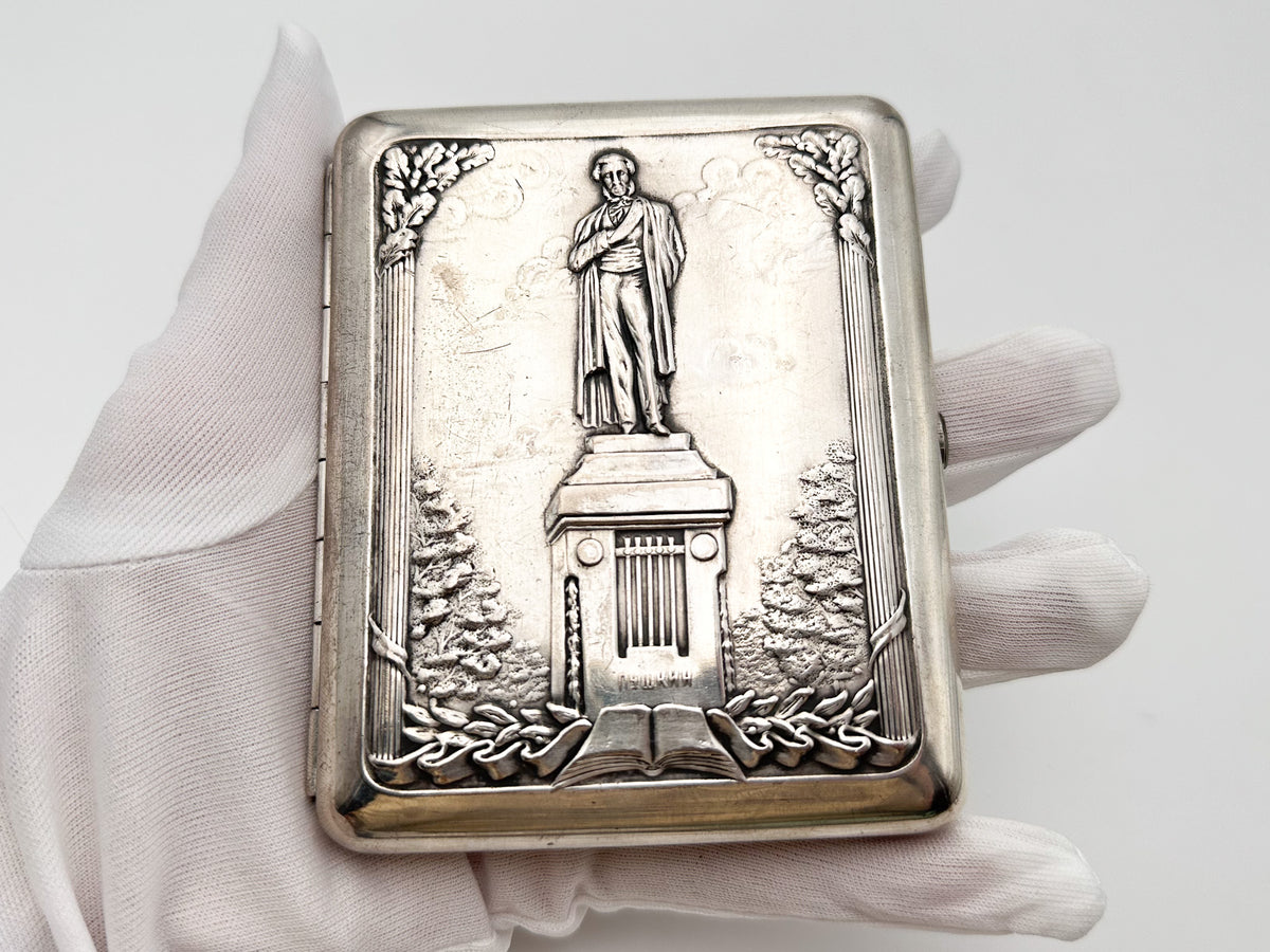 Cigarette Case Alexander Pushkin Monument Vintage Soviet | Poet Book Tobacciana USSR