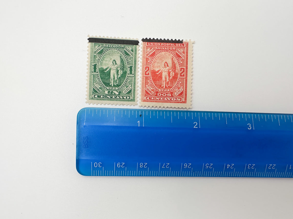 1890–1899 El Salvador Postage Stamps Collection | Vintage Antique Central America Official Overprints Set of 30 MH