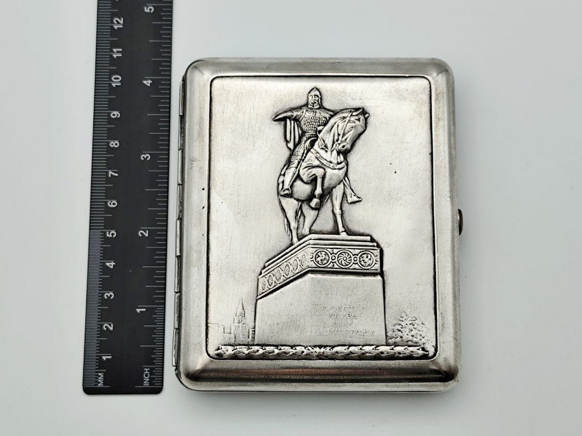 Cigarette Case Yuri Dolgoruky Vintage Soviet | Moscow Monument Melchior Tobacciana USSR