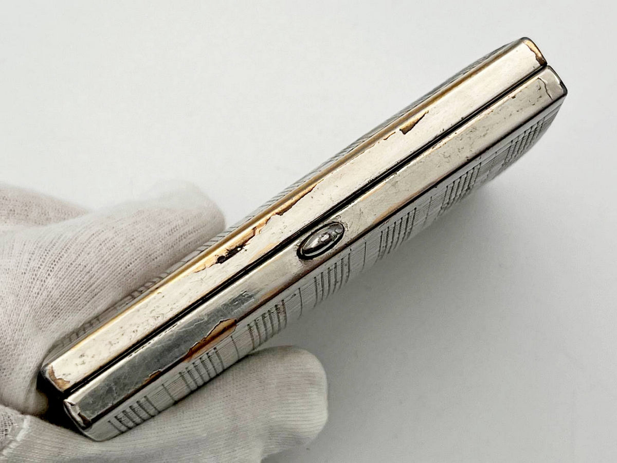 Vintage Tartan Plaid Guilloche Soviet Cigarette Case | Rare Artel Zarya Odessa USSR Metal Tobacciana