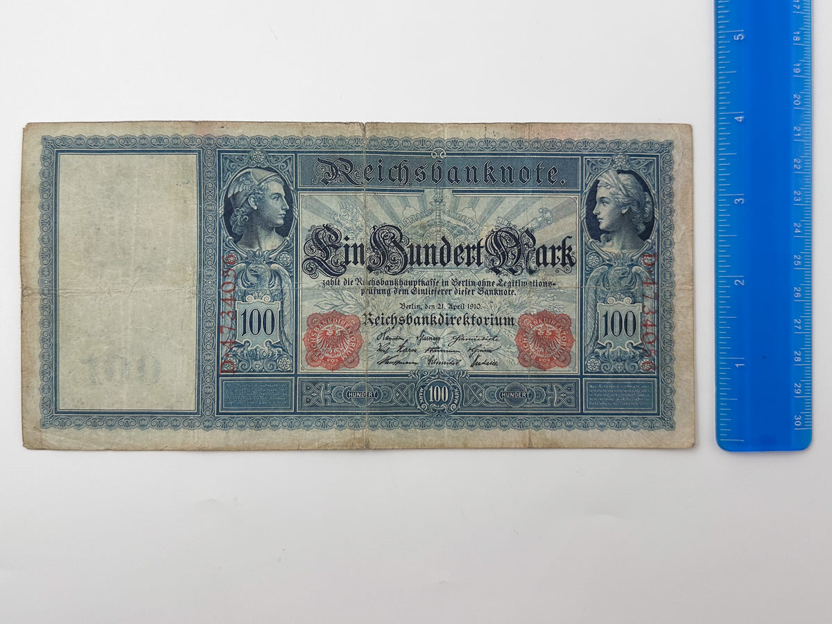 Imperial German Reichsbanknote Collection | Vintage Pre-WWI & WWI Banknotes Set of 4 (20, 100, 1000 Mark)