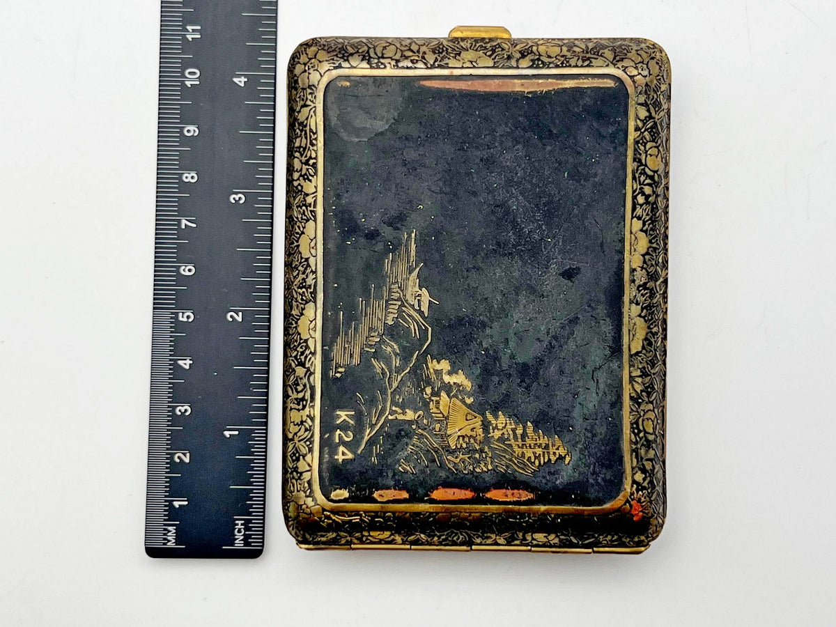 Cigarette Case Japanese Mount Fuji Vintage Smoking Box Collectible Tobacciana