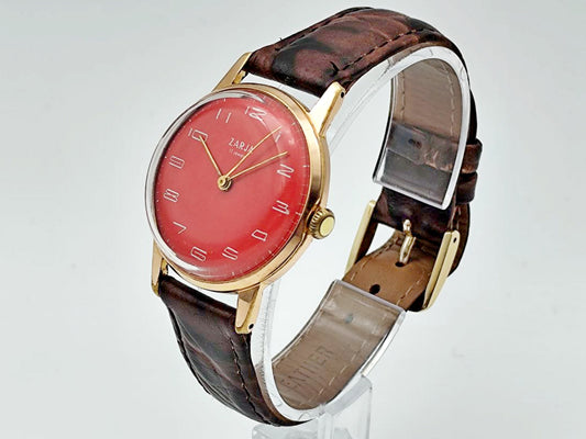 Vintage Zarya AU Soviet Mechanical Watch | Gilding Wristwatch USSR Watch