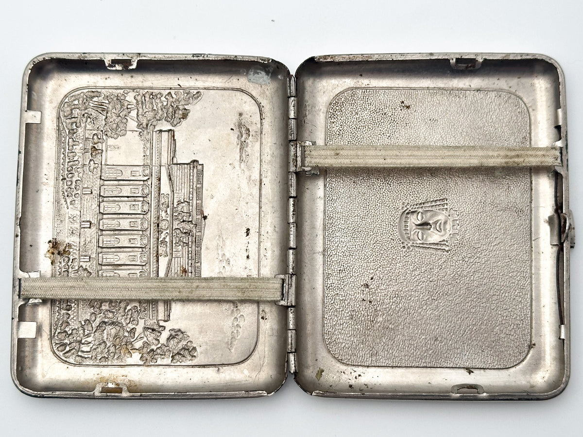 Vintage "Bolshoi Theatre" Soviet Cigarette Case | Rare Lenemalier Artel LE USSR Theater Mask Metal Tobacciana