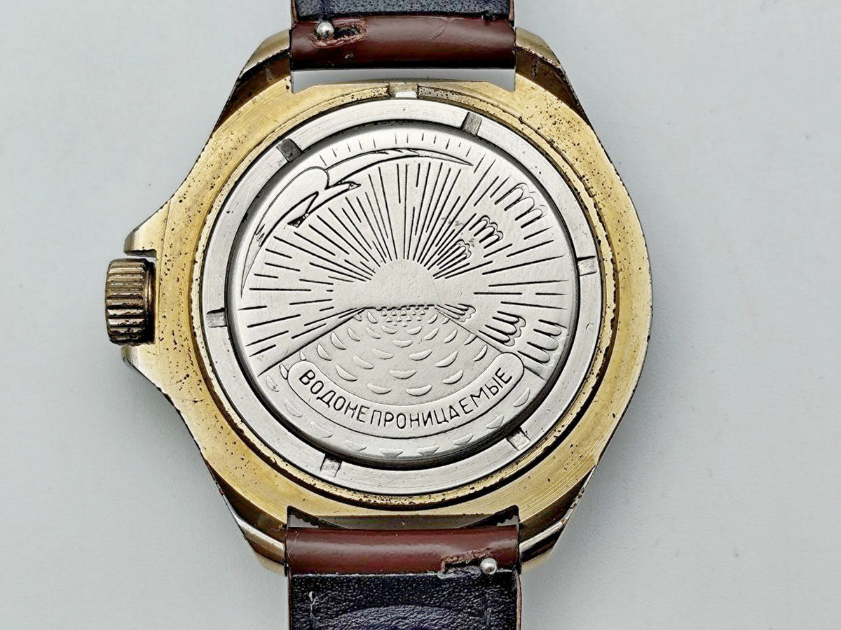 Vintage WOSTOK Komandirskie 2414A Pogranichnie Watch VOSTOK | Post-USSR Border Guard Calendar 17 Jewels Men's Wristwatch