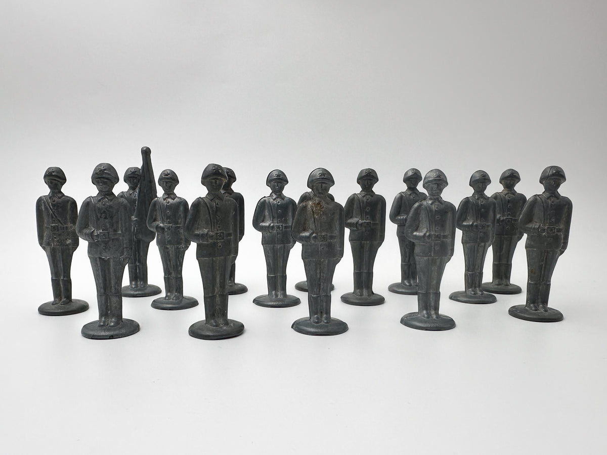 Vintage Soviet Metal Toy Soldiers "Stolbiki" Army Lot | USSR Cast Figures Parade Set of 15
