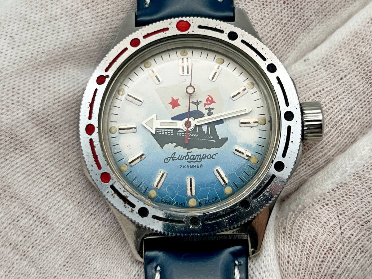 Vintage VOSTOK Amphibian Albatros 2409 Soviet Mechanical Watch WOSTOK | USSR Military Anti-Submarine Ship 17 Jewels 200m Diver Watch