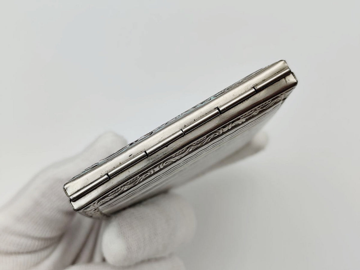 Vintage Cloisonne Enamel Cigarette Case | Odessa Zarya Artel Pocket Box Soviet Tobacciana USSR