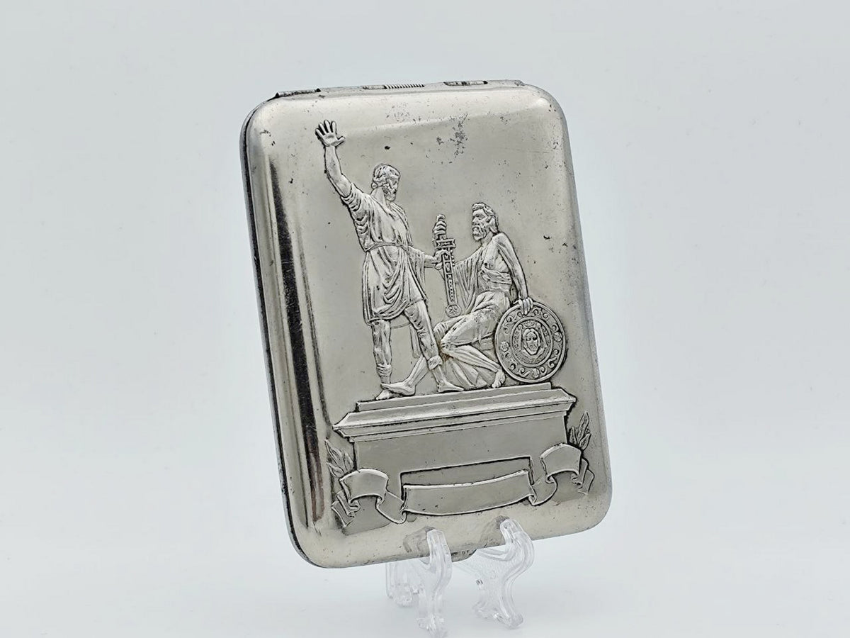 Vintage Minin and Pozharsky Monument Cigarette Case | Mosshtamp Pocket Box Soviet Tobacciana USSR