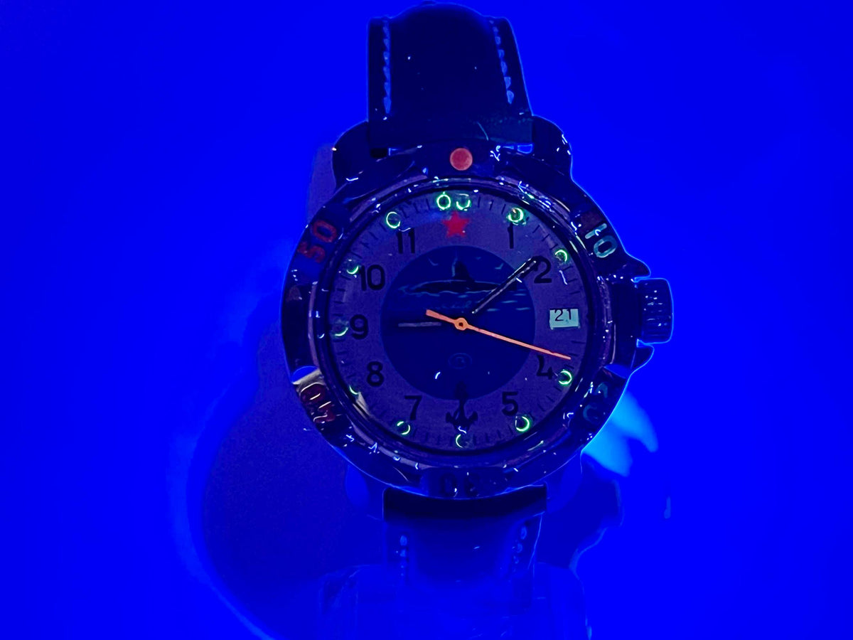 Vintage WOSTOK Komandirskie Submarine 2414 Soviet Mechanical Watch VOSTOK | USSR Military Submarine Blue Dial 17 Jewels