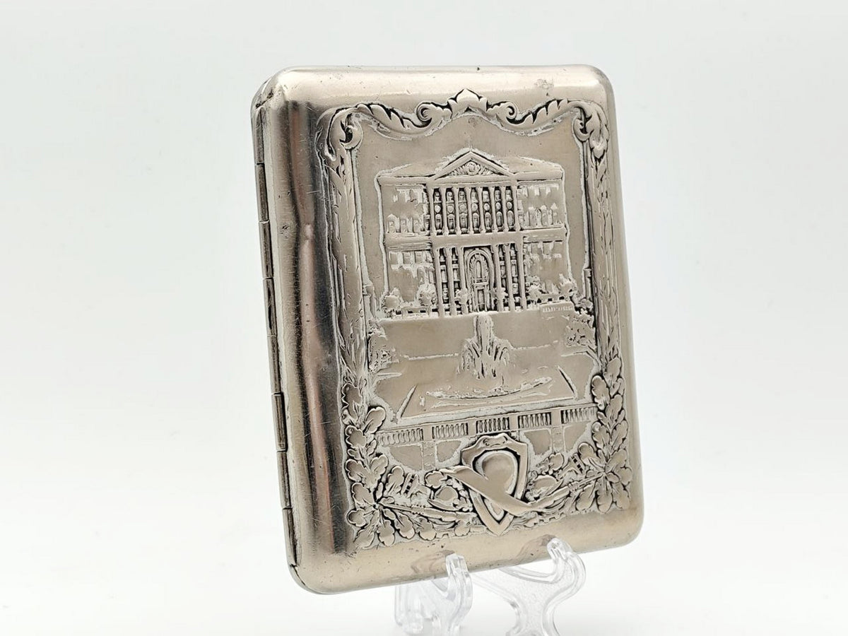 Vintage Moscow City Council Building Cigarette Case | Metallodetal Plant Pocket Box Soviet Tobacciana USSR