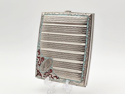 Vintage Cloisonne Enamel Cigarette Case | Odessa Zarya Artel Pocket Box Soviet Tobacciana USSR
