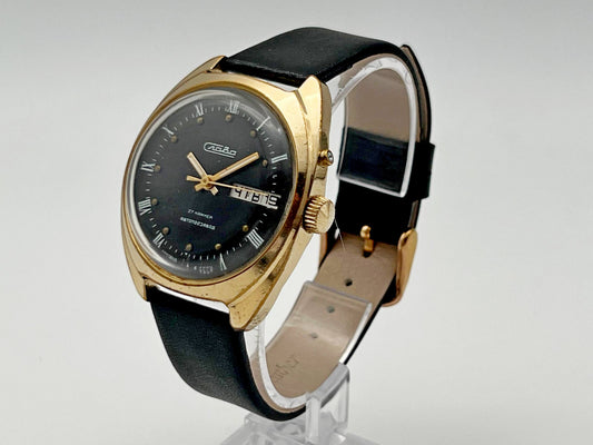 Vintage SLAVA 2427 AU Self-Winding Soviet Mechanical Watch | Gilding  Wristwatch USSR Watch