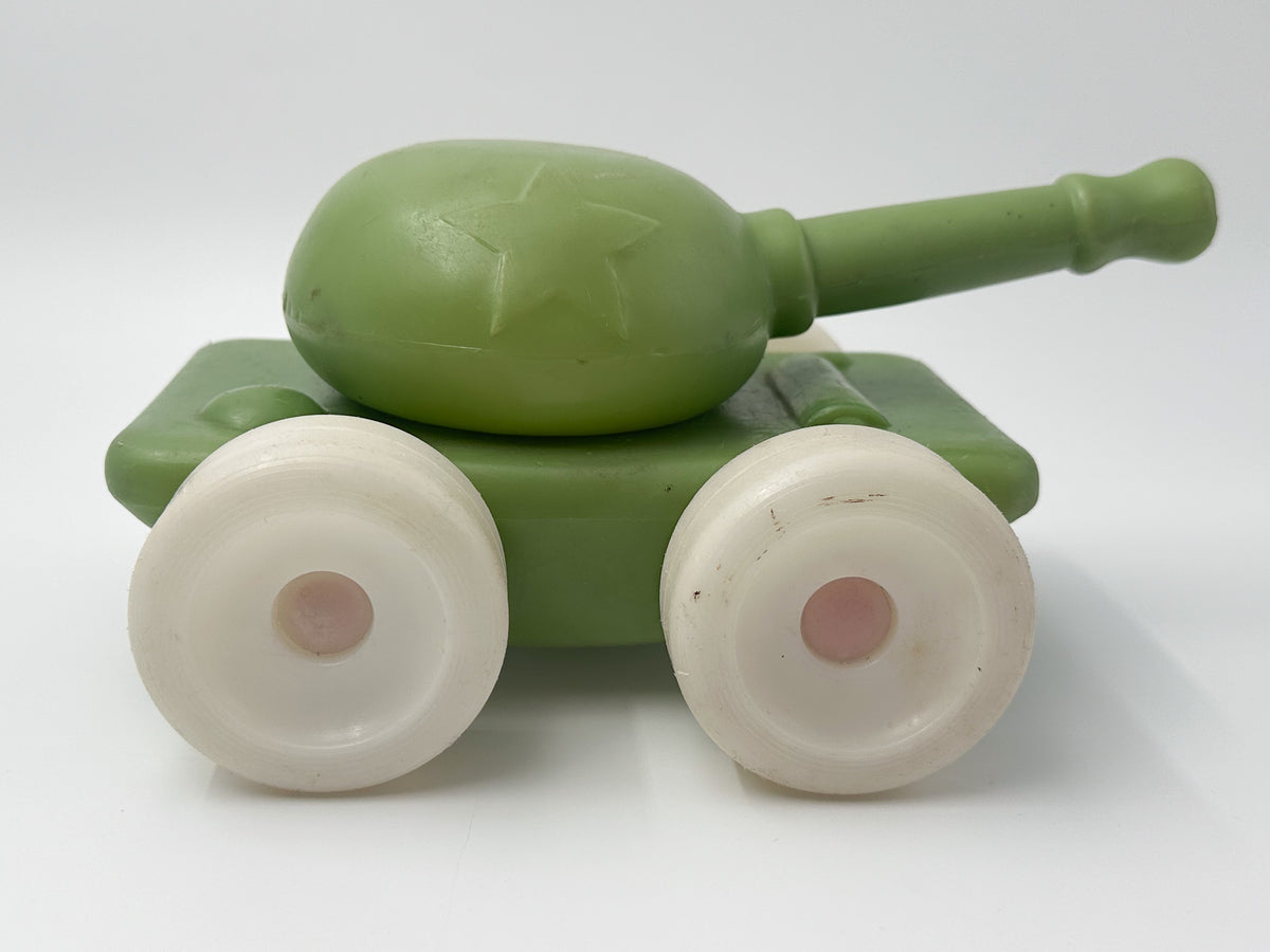 Vintage Soviet Plastic Toy Tank | USSR Retro Wheeled Military Collectible