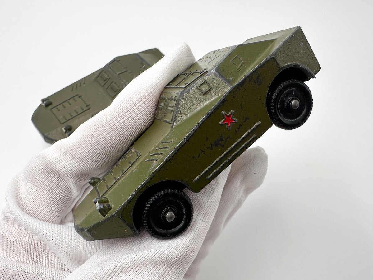 Set of 2 Vintage Soviet BRDM-1 Armored Cars | USSR Diecast Military Toy Vehicles
