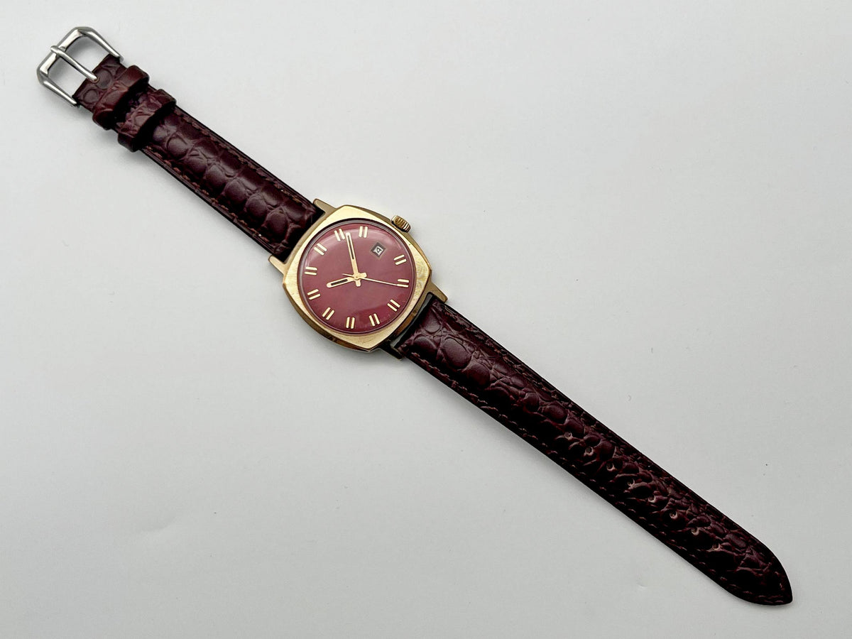Vintage SLAVA 2414 AU 10 Soviet Mechanical Watch | Gilding  Wristwatch USSR Watch