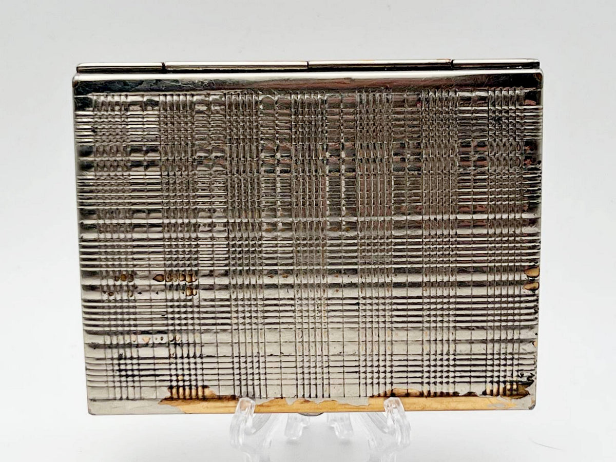 Vintage Tartan Plaid Guilloche Soviet Cigarette Case | Rare Artel Zarya Odessa USSR Metal Tobacciana