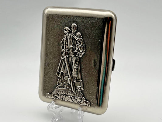 Vintage Soviet Warrior Liberator Cigarette Case | Treptower Park Monument Pocket Box Tobacciana USSR