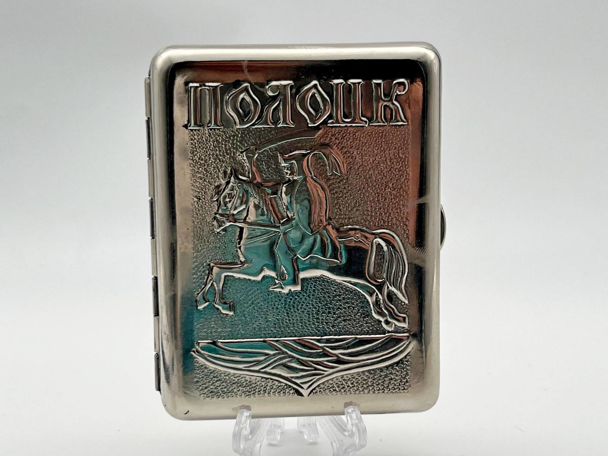 Vintage Polotsk Knight Cigarette Case | Belarus Landmark Pocket Box Soviet Tobacciana USSR