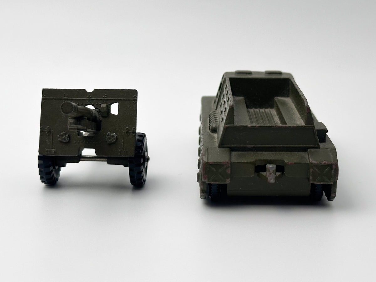Vintage Soviet Diecast Military Toy Tractor with Anti-Tank Gun USSR 1980s | Tula Cartridge Works TPZ