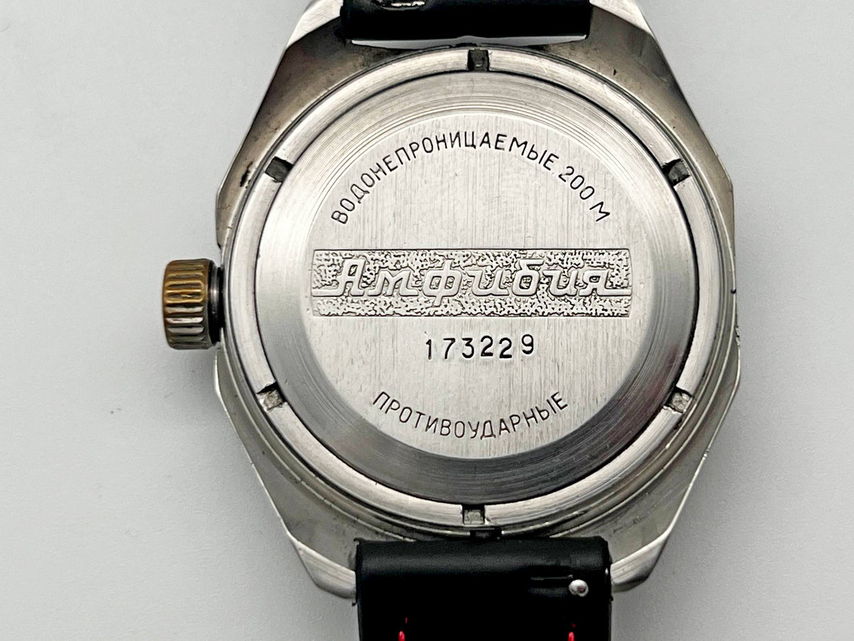 Vintage WOSTOK Amphibia 2409 Antimagnetic Soviet Mechanical Watch VOSTOK | USSR Diver Black Dial 17 Jewels 200m Shockproof Men's Watch