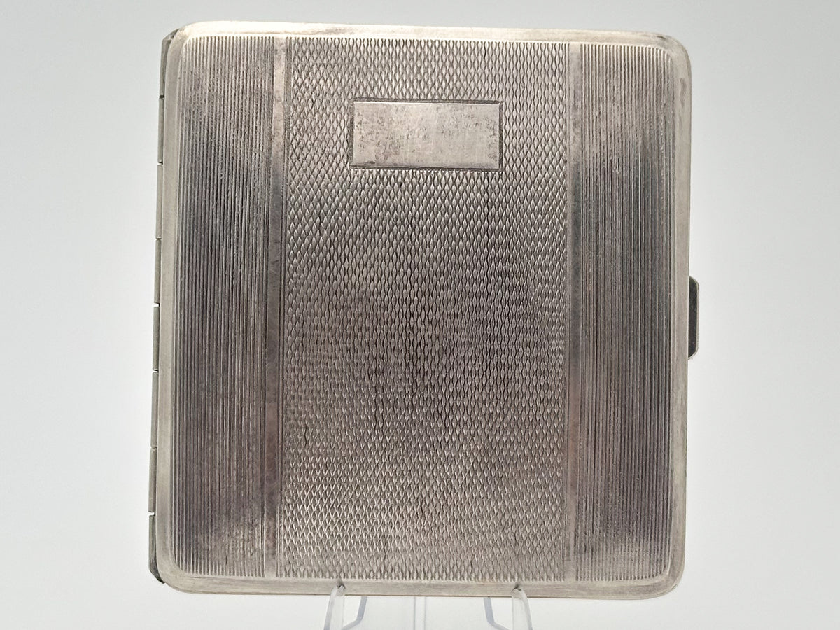 Vintage OES Pisek Geometric Guilloche Cigarette Case | Rare Czechoslovak Power Union Metal Tobacciana