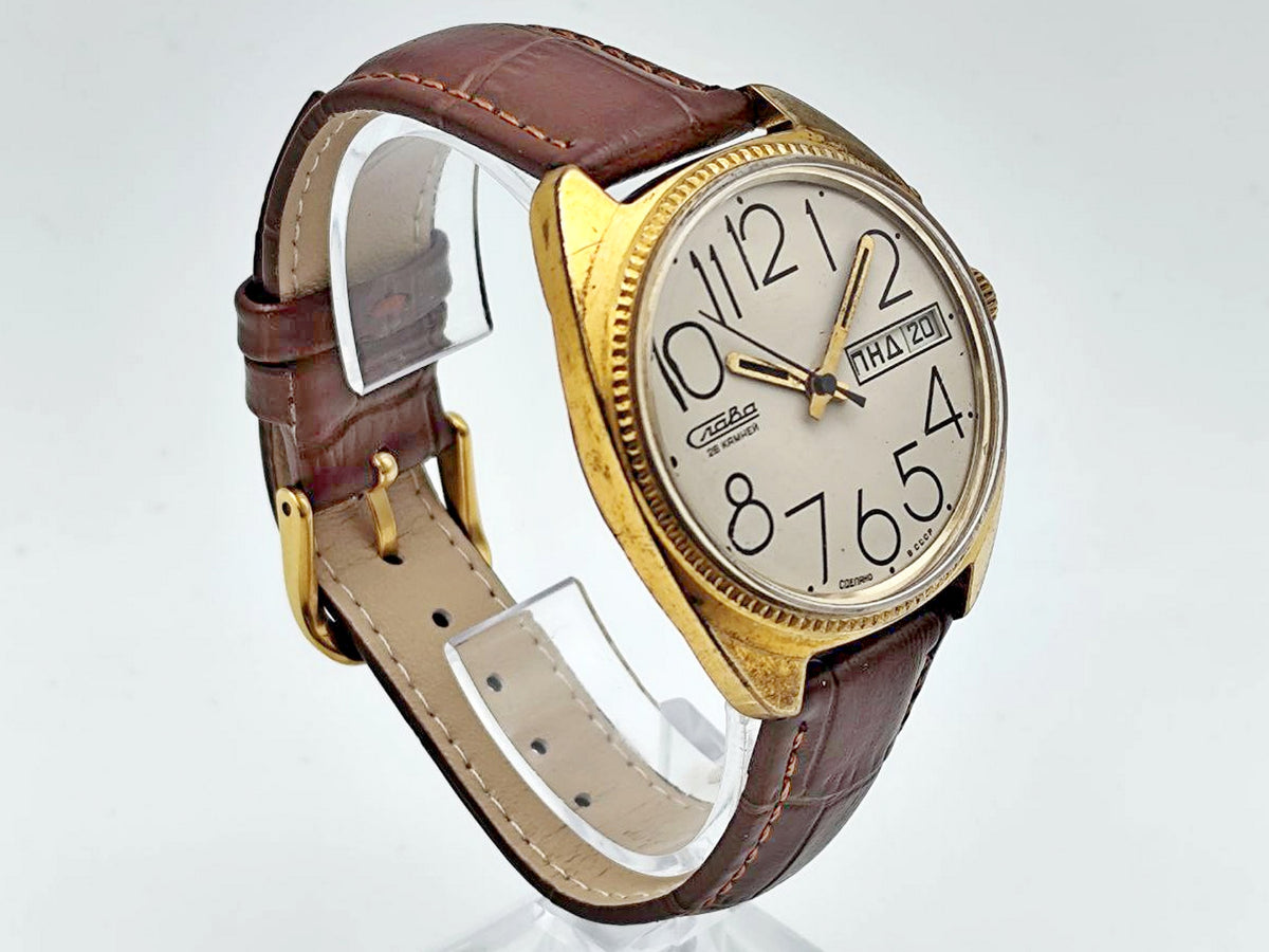 Vintage SLAVA 2428 AU 1 Soviet Mechanical Watch | Gilding  Wristwatch USSR Watch