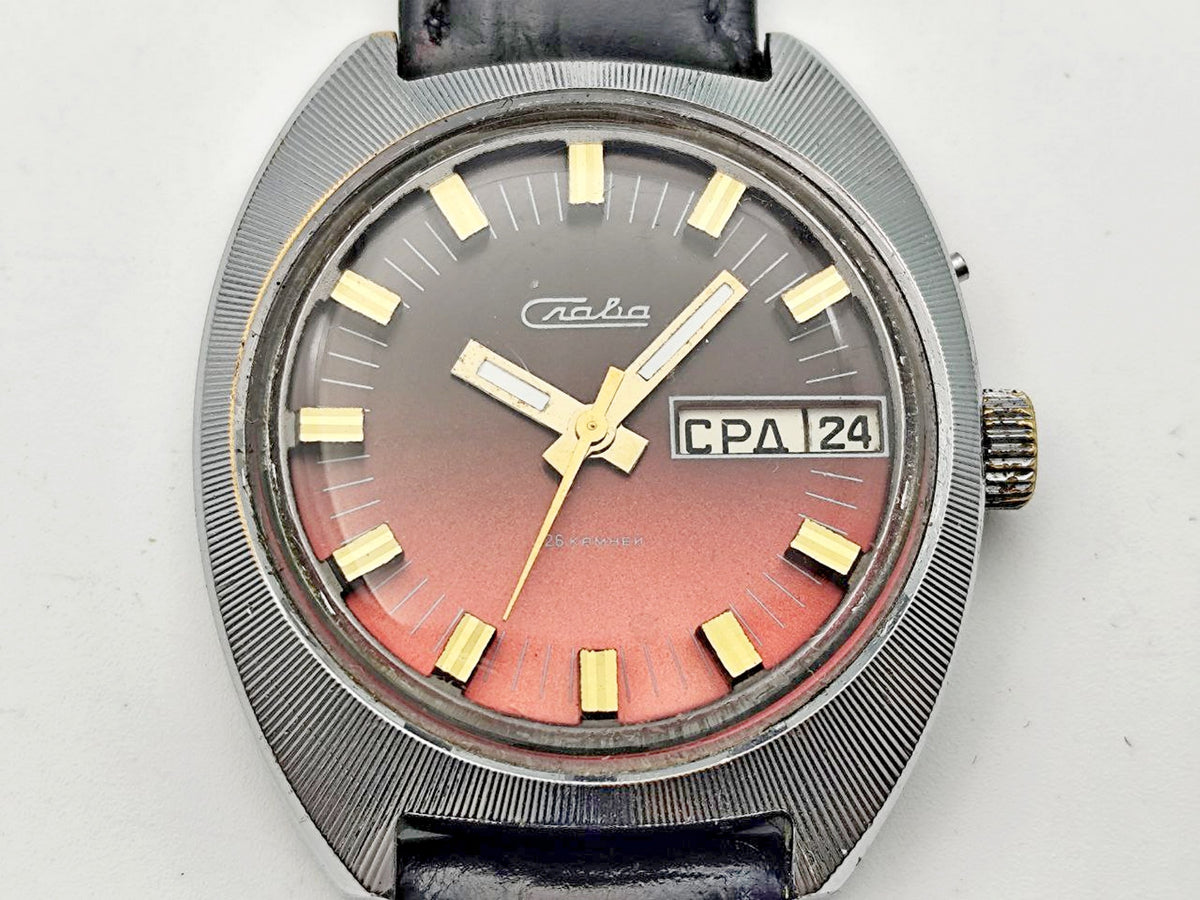 Vintage SLAVA 2428 Soviet Mechanical Watch | Wristwatch USSR Watch