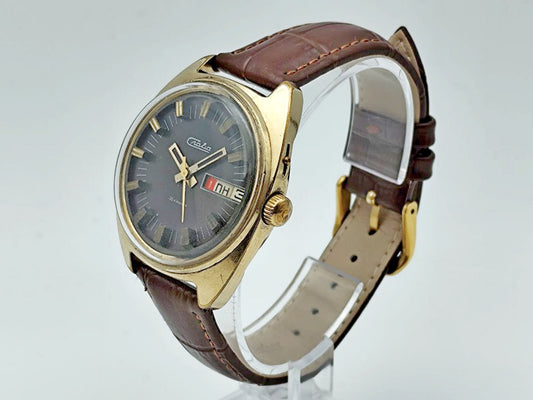 Vintage SLAVA 2428 AU10 Soviet Mechanical Watch | Gilding  Wristwatch USSR Watch