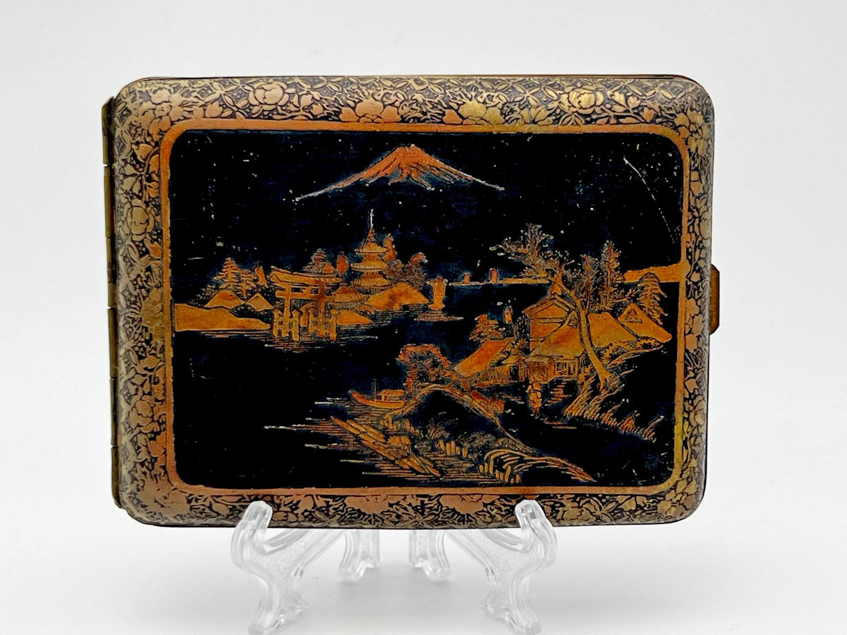 Cigarette Case Japanese Mount Fuji Vintage Smoking Box Collectible Tobacciana