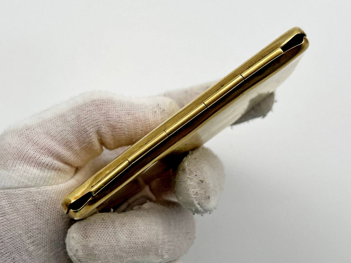 Cigarette Case Business Card Holder Vintage Brass | Chas T Kennedy Mid Century Tobacciana USA