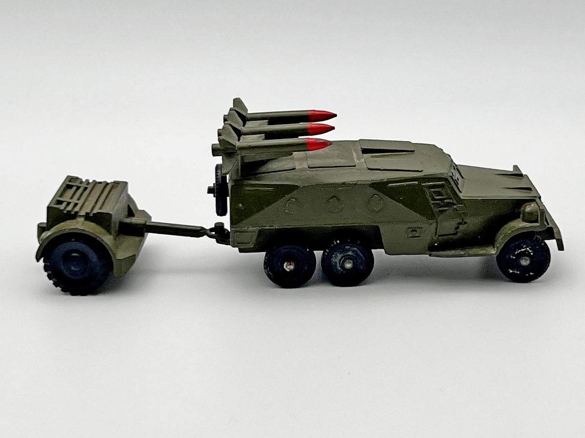 Vintage Soviet Diecast BTR-152 Anti-Tank Rocket Launcher Vehicle with Trailer Toy USSR 1980s | Tula Cartridge Works TPZ
