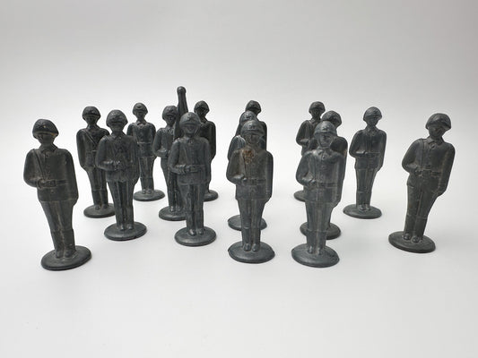 Vintage Soviet Metal Toy Soldiers "Stolbiki" Army Lot | USSR Cast Figures Parade Set of 15