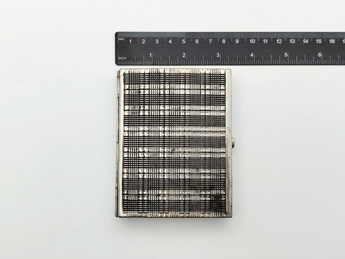 Vintage Art Deco Checkered Cigarette Case | Odessa Sanitas Artel Pocket Box Soviet Tobacciana USSR