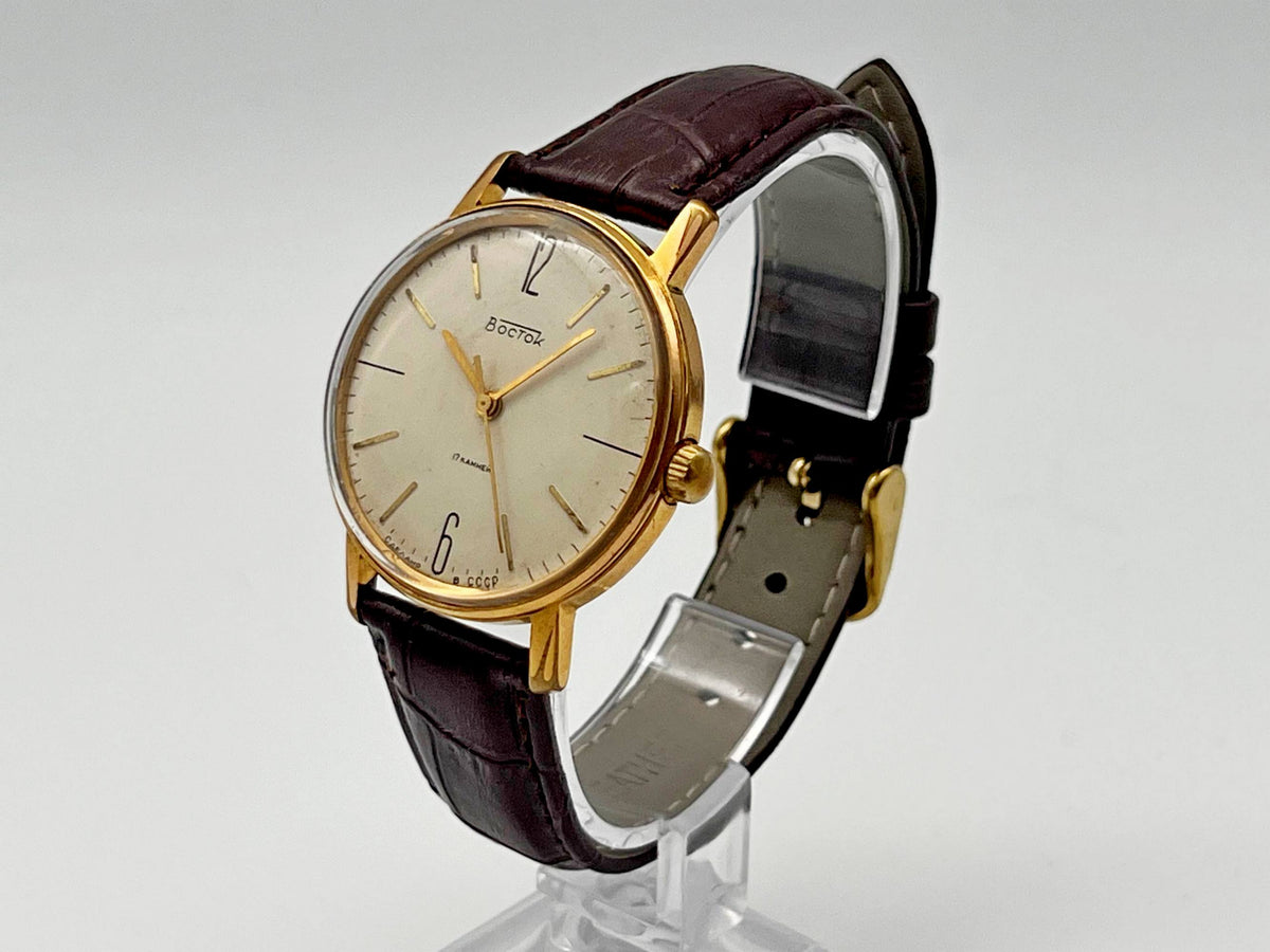 Vintage WOSTOK 2409 AU 20 Gilt Soviet Mechanical Wristwatch | Vostok USSR Watch