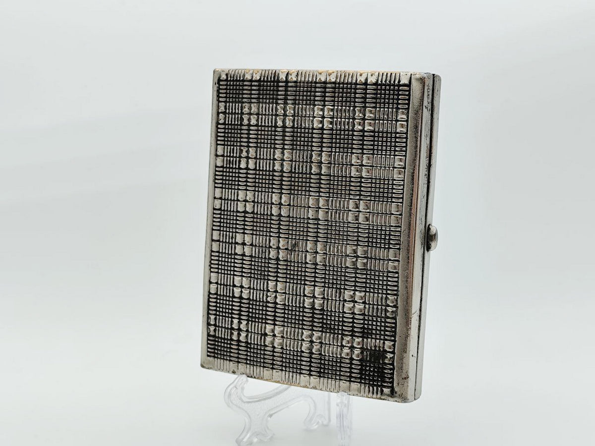 Vintage Art Deco Checkered Cigarette Case | Odessa Sanitas Artel Pocket Box Soviet Tobacciana USSR