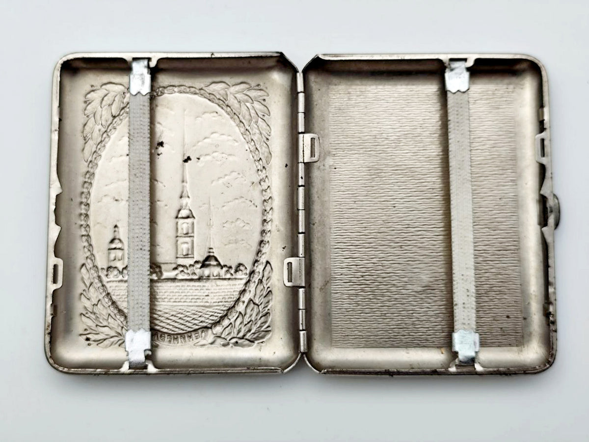 Vintage Cigarette Case Peter and Paul Fortress | Leningrad Landmark Pocket Box Soviet Tobacciana USSR