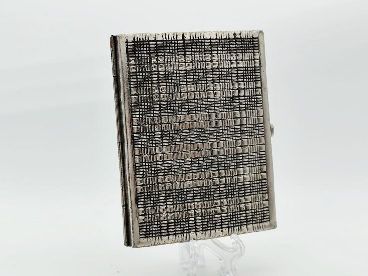 Vintage Art Deco Checkered Cigarette Case | Odessa Sanitas Artel Pocket Box Soviet Tobacciana USSR