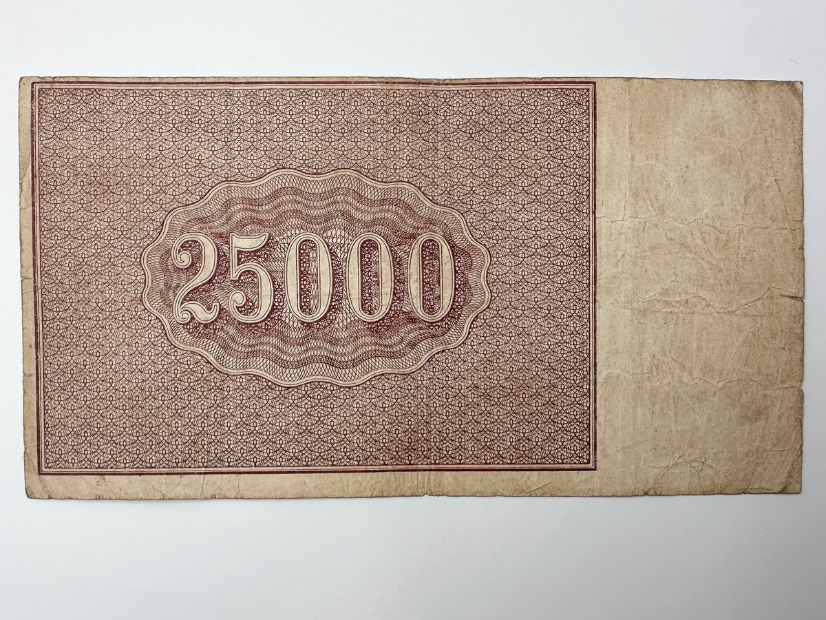 1921 RSFSR Soviet Russia 25,000 Rubles Banknote | Vintage Civil War Raschetny Znak | Hyperinflation Paper Currency