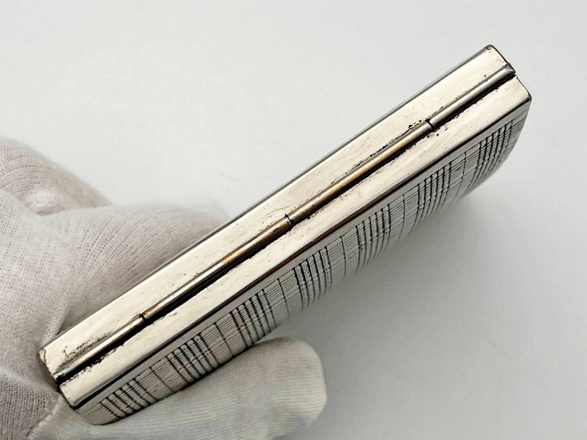 Vintage Tartan Plaid Guilloche Soviet Cigarette Case | Rare Artel Zarya Odessa USSR Metal Tobacciana