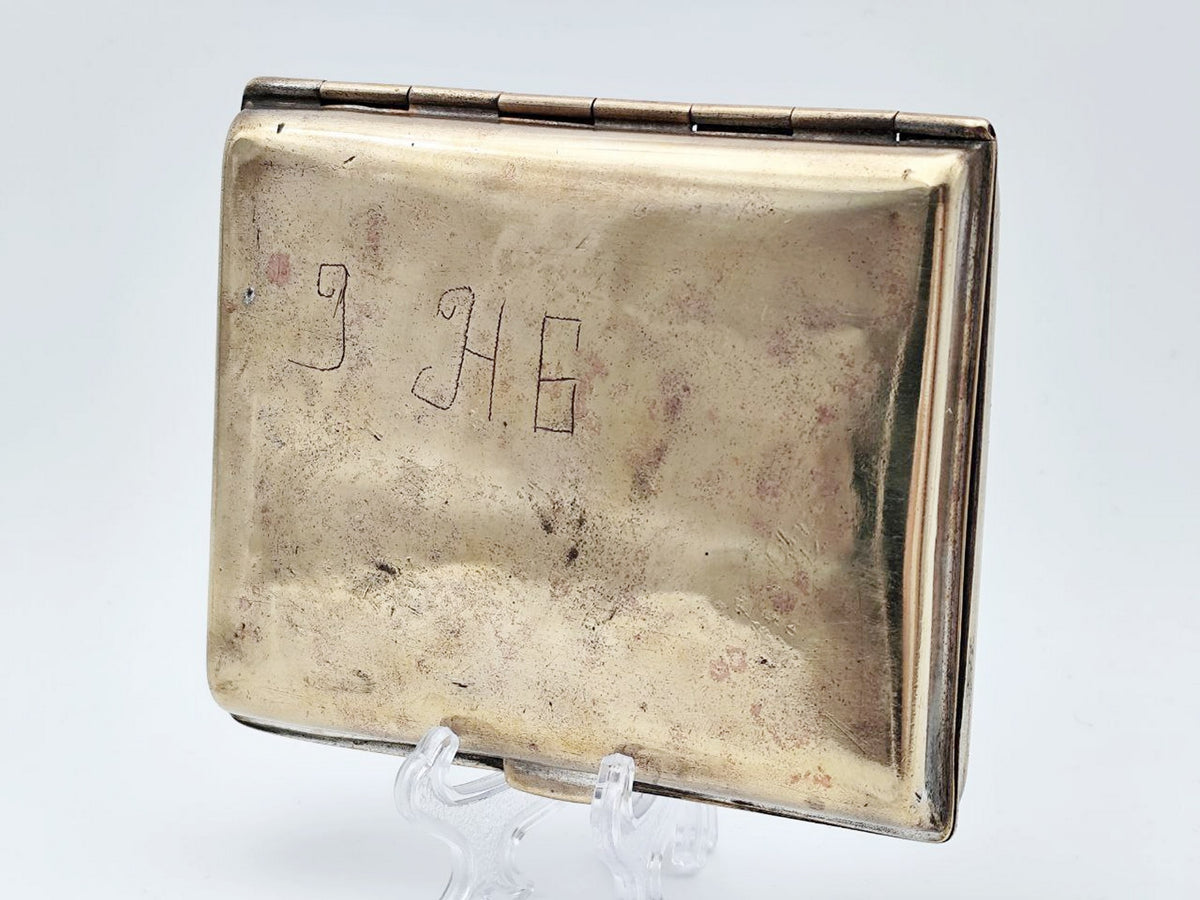 Cigarette Case Bogatyr Ilya Muromets Vintage Soviet | Personalized Initials Brass Tobacciana USSR