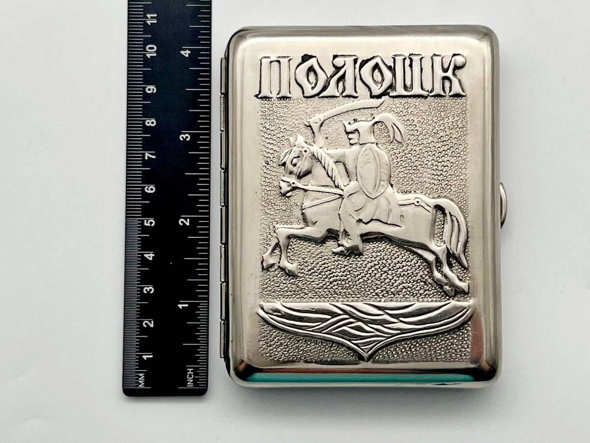 Vintage Polotsk Knight Cigarette Case | Belarus Landmark Pocket Box Soviet Tobacciana USSR