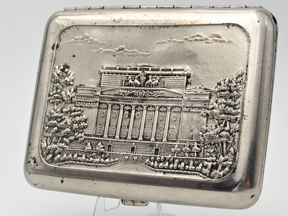 Vintage "Bolshoi Theatre" Soviet Cigarette Case | Rare Lenemalier Artel LE USSR Theater Mask Metal Tobacciana