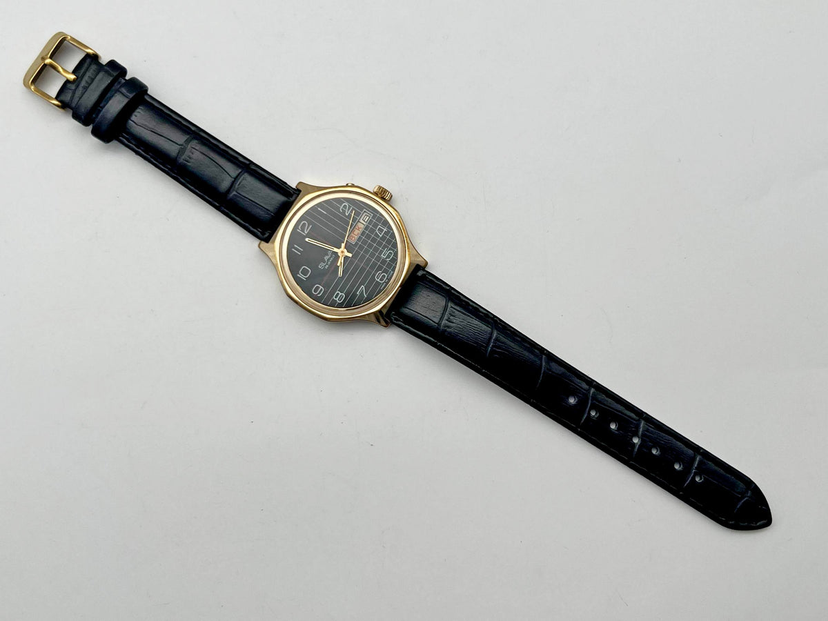 Vintage SLAVA 2428 AU Soviet Mechanical Watch | Gilding  Wristwatch USSR Watch